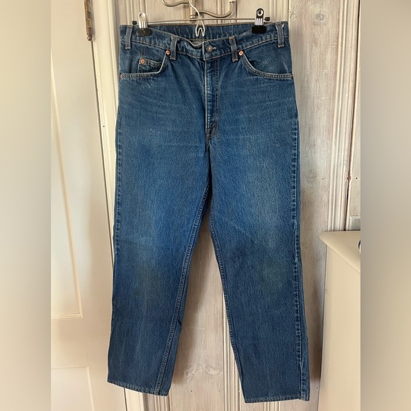 VINTAGE ORANGE TAB 509 LEVIS men's denim jeans 34'' 34'' made in USA zip fly - Picture 2 of 16